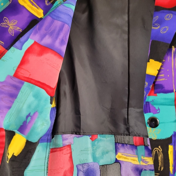 Vintage BEDFORD FAIR LIFESTYLES 90's multicolor abstract artsy geometric blazer - Picture 8 of 10